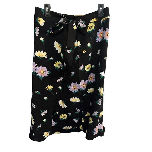 Jupe Newport News – Imprimé Fleurs Noir & Blanc, Taille 6, Neuve Sans étiquette, Doublée